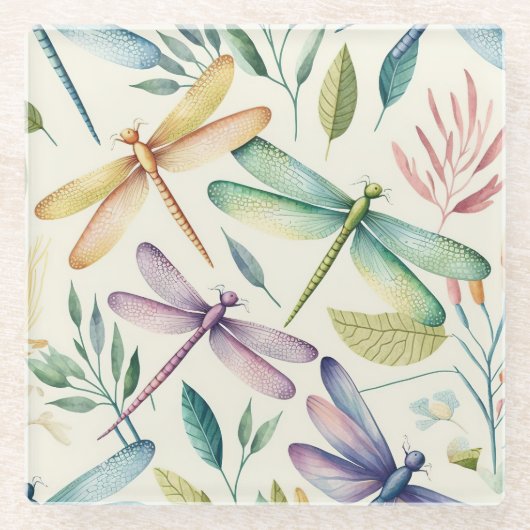 青かわいらし緑の黄色のヴィンテージ ガラスコースター (正面)