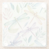 青かわいらし緑の黄色のヴィンテージ ガラスコースター (裏面)