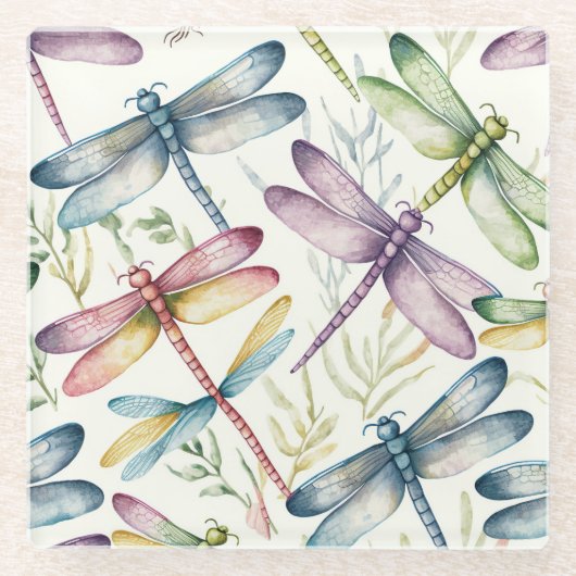 青かわいらし緑の黄色のヴィンテージ ガラスコースター (正面)