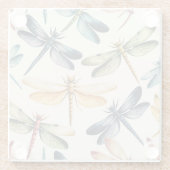 青かわいらし緑の黄色のヴィンテージ ガラスコースター (裏面)