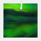 青かわいらし緑ノーザンライトサンキャッチャー ガラスオーナメント (裏面)