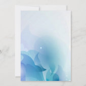 青かわいらし色とフローラ抽象芸術結婚式招待状 招待状 (裏面)