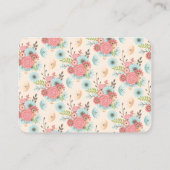 青かわいらし色と珊瑚のフローラ結婚の情報 エンクロージャーカード (裏面)