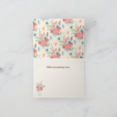 青かわいらし色と珊瑚フローラサンキューカード サンキューカード (内部)