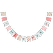 青かわいらし色と珊瑚結婚模様 バンティングフラッグ (全)