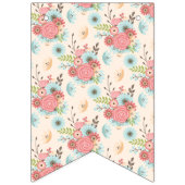 青かわいらし色と珊瑚結婚模様 バンティングフラッグ (第1の旗)