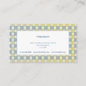 青かわいらし色と黄色のポルトガルのタイル 名刺 (正面)