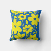 青かわいらし色と黄色の花 クッション (裏面)