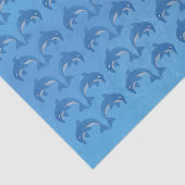 青かわいらし色の白いジャンプするイルカのように輝く 薄葉紙 (詳細)