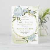 青かわいらし色の花は幾何結婚色の 招待状 (スタンド正面)