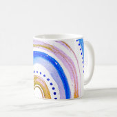 青かわいらし色の虹 コーヒーマグカップ (正面右)