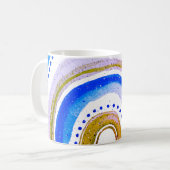 青かわいらし色の虹 コーヒーマグカップ (正面左)