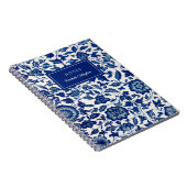 青かわいらし色のChinoiserieの中国のフローラヴィンテージ ノートブック (右側)