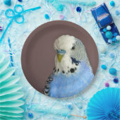 青かわいらし色のParaket写真 ペーパープレート (パーティー)