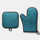 青かわいらし色 鍋つかみ&鍋敷きセット (正面)