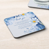 青かわいらし花トレンディーフローラ結婚ズ コースター (左側)