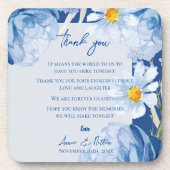 青かわいらし花トレンディーフローラ結婚ズ コースター (正面)