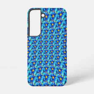 青かわいらし花パターン SAMSUNG GALAXY S22ケース