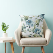 青かわいらし花フローラ装飾用クッション クッション (椅子)