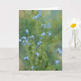 青かわいらし花山花アートノートカード カード