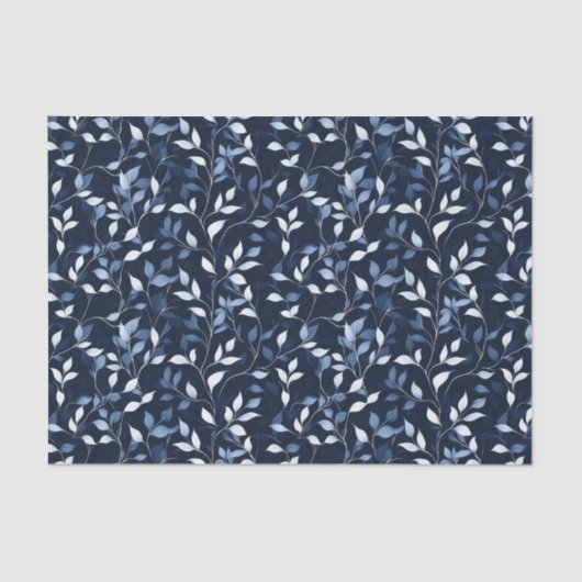 青かわいらし花模様切り離し 薄葉紙 (正面)