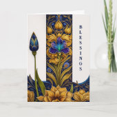 青かわいらし花洗礼おめでとう カード (正面)