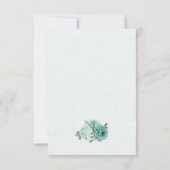 青かわいらし花緑葉植物学RSVP ca 出欠カード (裏面)