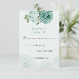 青かわいらし花緑葉植物学RSVP ca 出欠カード