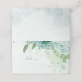 青かわいらし花緑葉植物 プレイスカード (外部開封)