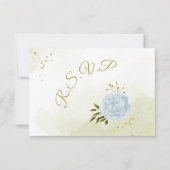 青かわいらし花緑葉植物 出欠カード (裏面)