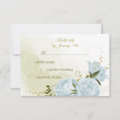 青かわいらし花緑葉植物 出欠カード (正面)