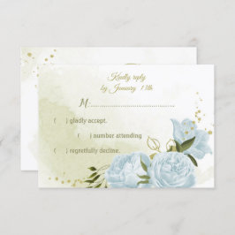 青かわいらし花緑葉植物 出欠カード