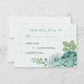 青かわいらし花葉緑 出欠カード (正面)