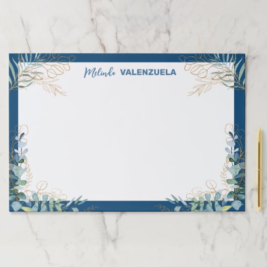 青かわいらし金ゴールド植物緑 ペーパーパッド (インサイチュ)