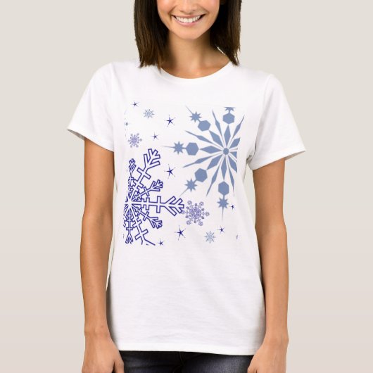 青かわいらし雪片 Tシャツ (正面)