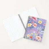 青かわいらし黄ピンク水彩花 ノートブック (内部)