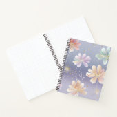 青かわいらし黄ピンク水彩花 ノートブック (内部)