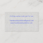 青かわいらし黄フローラ裁縫機 名刺 (裏面)