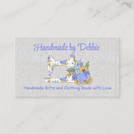 青かわいらし黄フローラ裁縫機 名刺