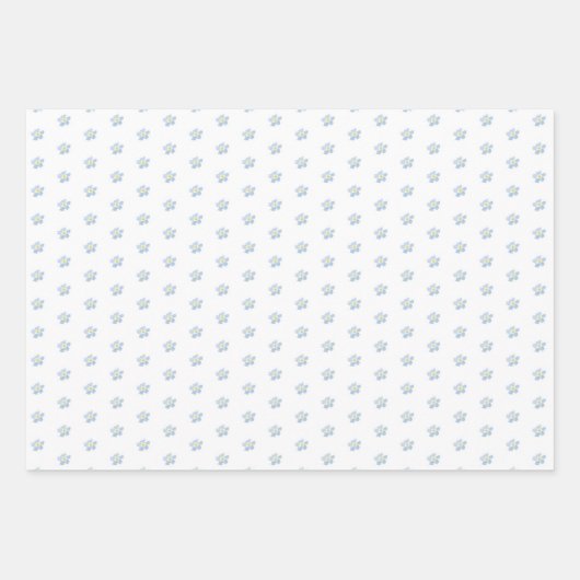 青かわいらし黄フローラ赤ちゃんシャワー ラッピングペーパーシート (正面2)