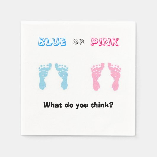 「青かピンクか？」 紙ナプキン スタンダードカクテルナプキン (正面)