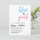 青かピンクの性別発表招待状 招待状 (スタンド正面)