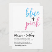 青かピンクの性別発表招待状 招待状 (正面/裏面)