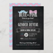 青かピンク、どっちだと思う？性別発表 招待状 (正面/裏面)