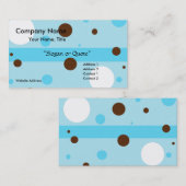 青かブラウン及び白の円の名刺 名刺 (正面/裏面)