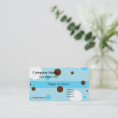 青かブラウン及び白の円の名刺 名刺 (スタンド正面)