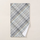 青か灰色またはタンの格子縞 バスタオルセット (ハンドタオル)