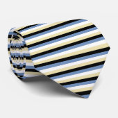 青か灰色、白く、ベージュ色および黒のストライプ ネクタイ (ロール)