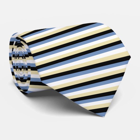 青か灰色、白く、ベージュ色および黒のストライプ ネクタイ (ロール)