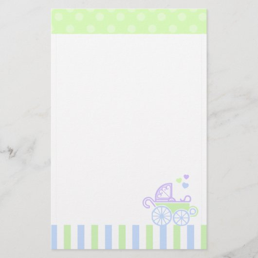 青か緑のベビーカー 便箋 (正面)